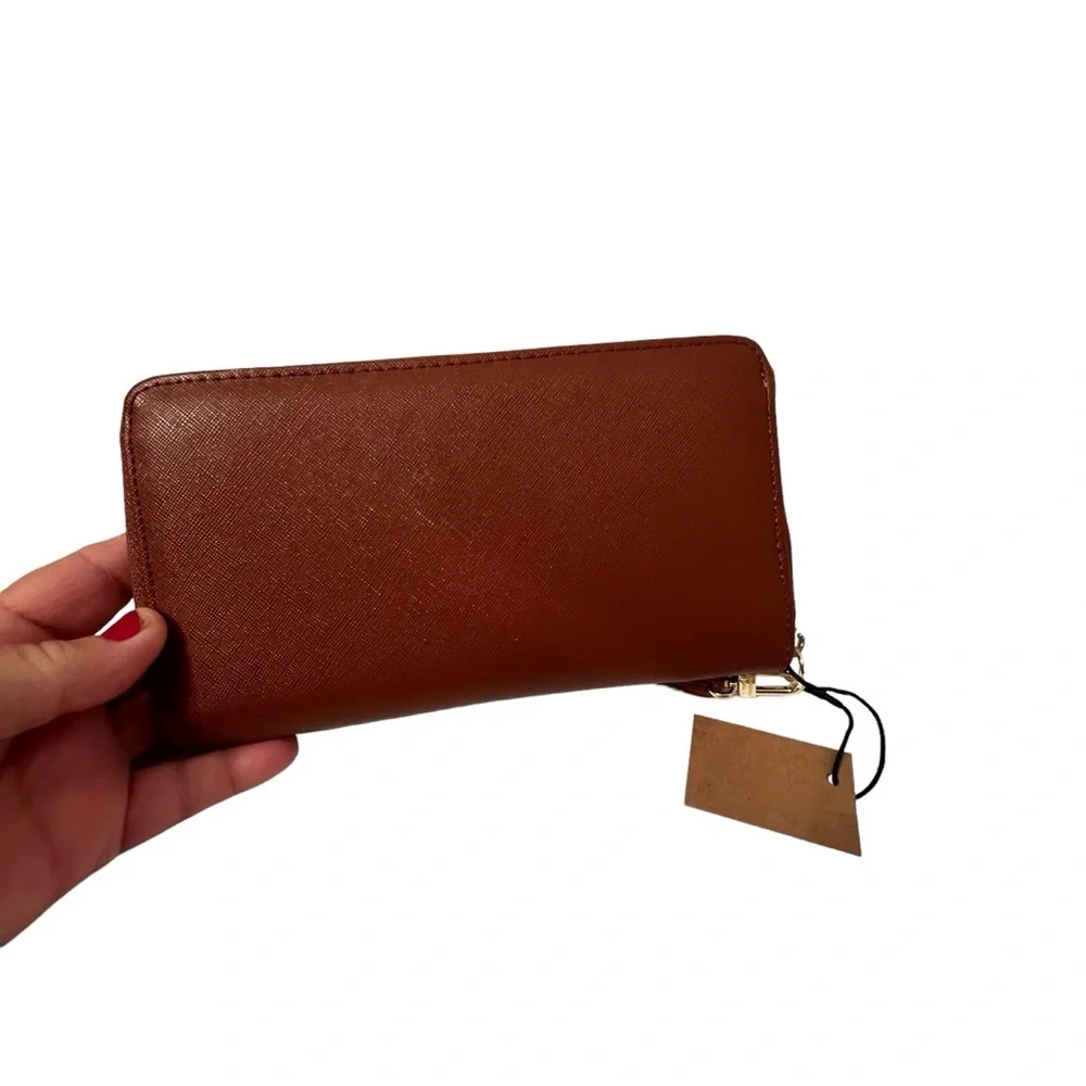 Steve Madden Cognac Zip Around Wristlet/Wallet NWT